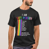 Lgbt Iは安全な人で、あなたのために宇宙を持つ Tシャツ (正面)