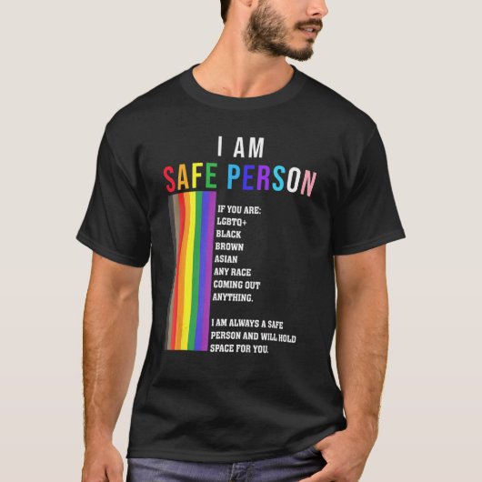 Lgbt Iは安全な人で、あなたのために宇宙を持つ Tシャツ (正面)