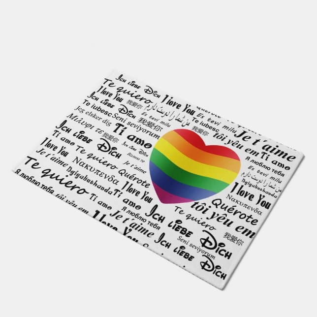 LGBT I愛 ドアマット (アングル)