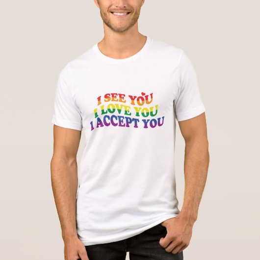 LGBT I Love You、I Accept トライブレンドＴシャツ (正面)