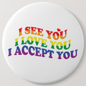 LGBT I Love You、I Accept 缶バッジ (正面)