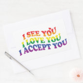 LGBT I Love You、I Accept 長方形シール (封筒)