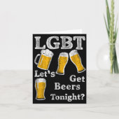 Lgbt Let's Get Beers Tonight Beer Saying Funny Gra カード (正面)