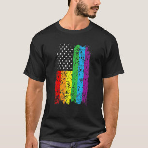 Lgbt Lgbtqゲイプライドヴィンテージ動揺してレインボーFl Tシャツ