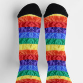 LGBT LGBTQレインボー旗レインボーストライプゲイプライド ソックス (上部)
