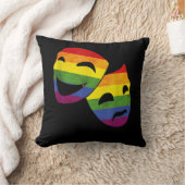 LGBT LGBTQ同性愛者女優レインボー演劇 クッション (ブランケット)