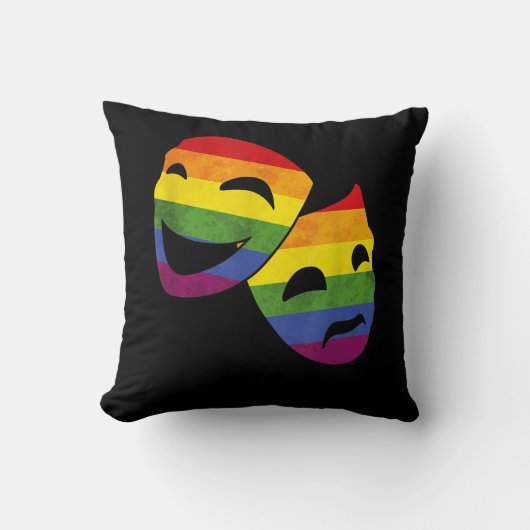 LGBT LGBTQ同性愛者女優レインボー演劇 クッション (正面)
