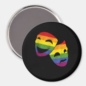 LGBT LGBTQ同性愛者女優レインボー演劇 マグネット (正面/裏面)