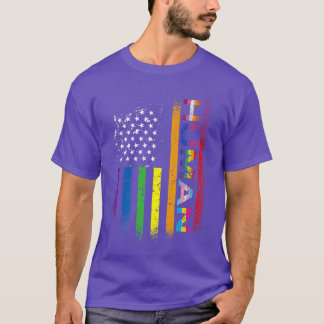 LGBT LGBTQ+ Ally Rainbow American Flag Pride Human Tシャツ