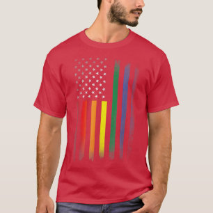 LGBT LGBTQ LGBTQ+レズビアンレインボーフラッグアパレル Tシャツ