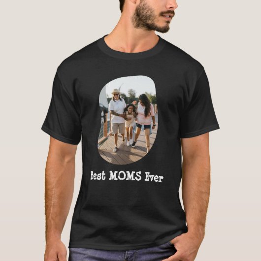 LGBT LGBTQ Moms Ever 最高の Lesbianマムの写真カスタム写真 Tシャツ (正面)