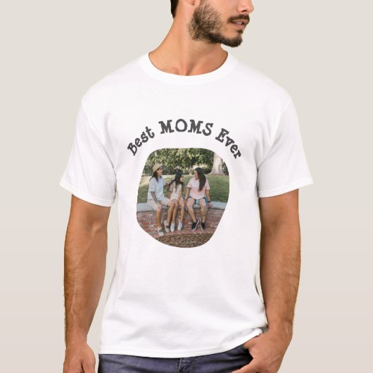 LGBT LGBTQ Moms Ever 最高の Lesbianマムの写真カスタム写真 Tシャツ (正面)