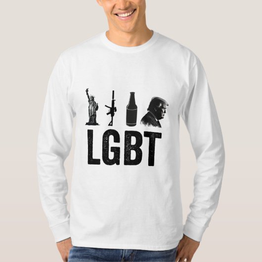 LGBT Liberty Gunsビールトランプ就任日 Tシャツ (正面)
