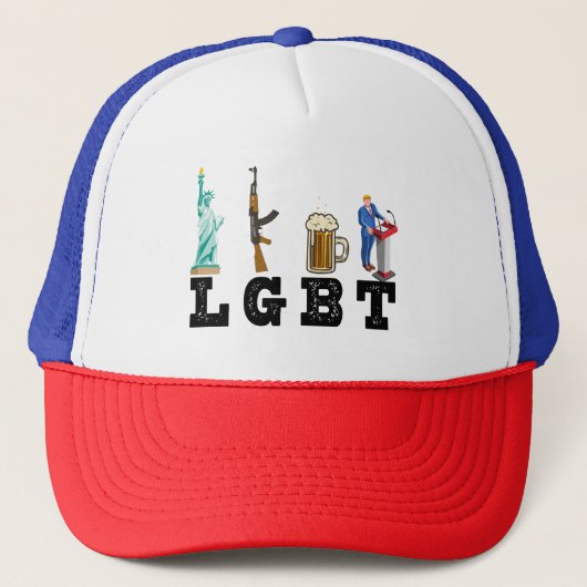 LGBT Liberty Gunsビールトランプ政治的贈り物 キャップ (正面)