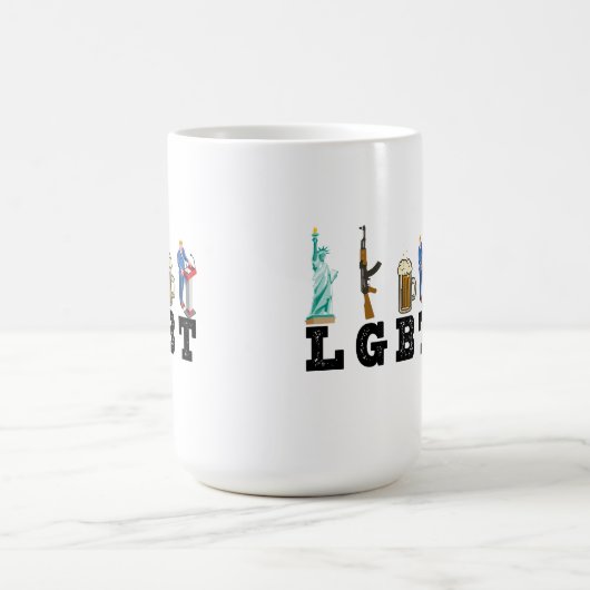 LGBT Liberty Gunsビールトランプ政治的贈り物 コーヒーマグカップ (中央)