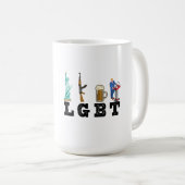 LGBT Liberty Gunsビールトランプ政治的贈り物 コーヒーマグカップ (正面右)
