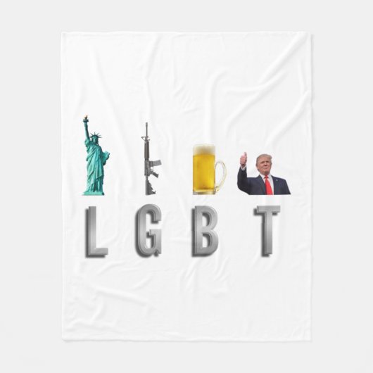 LGBT - Liberty Guns Beer Trump 6 フリースブランケット (正面)