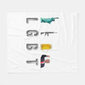 LGBT - Liberty Guns Beer Trump 6 フリースブランケット (正面(横))