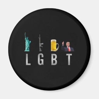 LGBT - Liberty Guns Beer Trump 6 マグネット