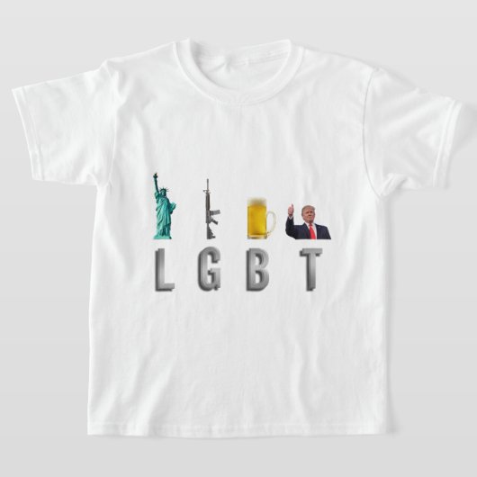 LGBT - Liberty Guns Beer Trump 6 Tシャツ (レイダウン)