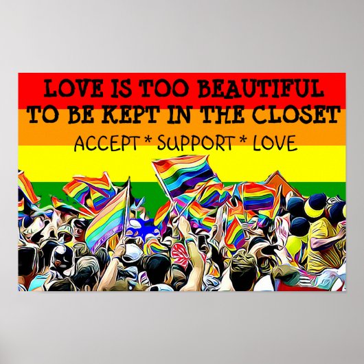 LGBT Love is beautiful Parade Rainbow POSTER ポスター (正面)