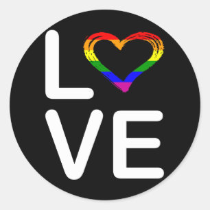 LGBT LOVE LGBTプライド月LGBTQレインボーフラグ ラウンドシール