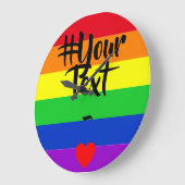 #LGBT #love #pride #gay #lesbian #freedom #parade ラージ壁時計 (傾斜)