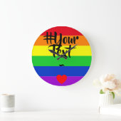 #LGBT #love #pride #gay #lesbian #freedom #parade ラージ壁時計 (ホーム)