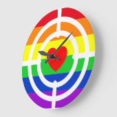 #LGBT #love #pride #gay #lesbian #freedom #parade ラージ壁時計 (傾斜)