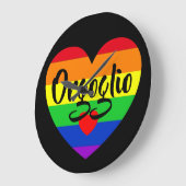 #LGBT #love #pride #gay #lesbian #freedom #parade ラージ壁時計 (傾斜)