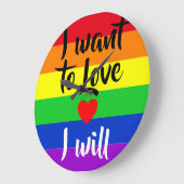 #LGBT #love #pride #gay #lesbian #freedom #parade ラージ壁時計 (傾斜)