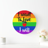 #LGBT #love #pride #gay #lesbian #freedom #parade ラージ壁時計 (ホーム)