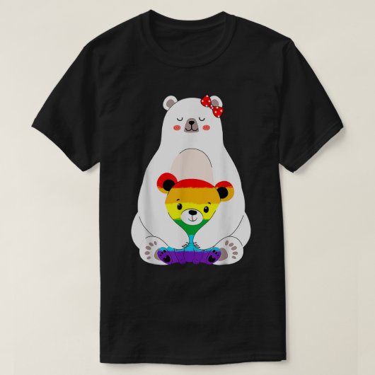 LGBT Mama Bear Gay Pride Equal Rights Rainbow Moth Tシャツ (デザイン正面)