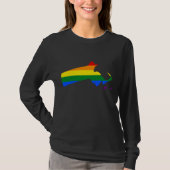 LGBT Massachusetts,米国の州旗の地図Sweatshirt T Tシャツ (正面)