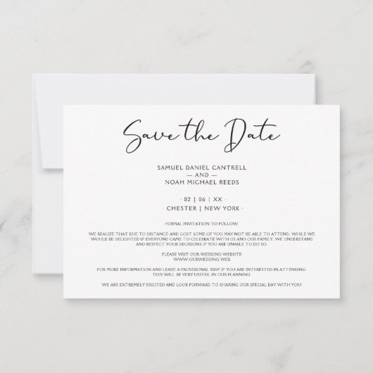 LGBT Minimalist Mr & Mr Christmas Couple Wedding (裏面)