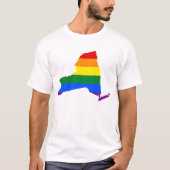 LGBT New York，米国の州旗の地図タンクトップ Tシャツ (正面)