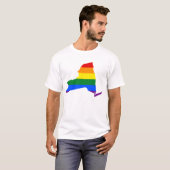 LGBT New York，米国の州旗の地図タンクトップ Tシャツ (正面フル)