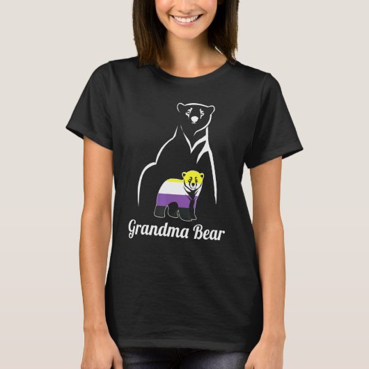 LGBT Non Binary Grandma Bear Enby Non Binary Pride Tシャツ (正面)