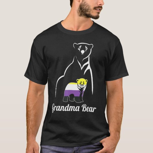 LGBT Non Binary Grandma Bear Enby Non Binary Pride Tシャツ (正面)