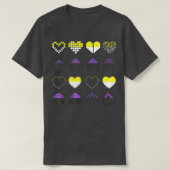LGBT Nonbinary Flag Hearts Pride Month Agender Non Tシャツ (デザイン正面)
