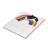 LGBT Orca WhaleそれがゲイレインボーゲイPになるオーケイ タイル (側面)