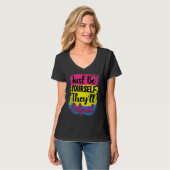 Lgbt Pan Flag Be Yourself Adjust Panseal P Tシャツ (正面フル)