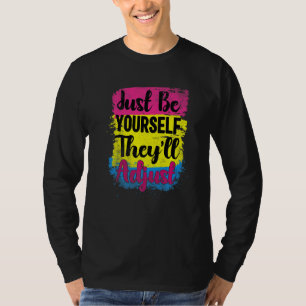 Lgbt Pan Flag Be Yourself Adjust Panseal P Tシャツ