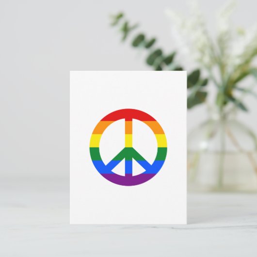 LGBT peace sign Postcard ポストカード (スタンド正面)
