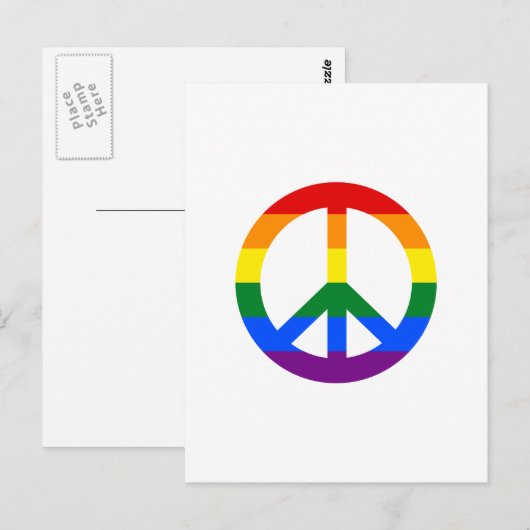 LGBT peace sign Postcard ポストカード (正面/裏面)