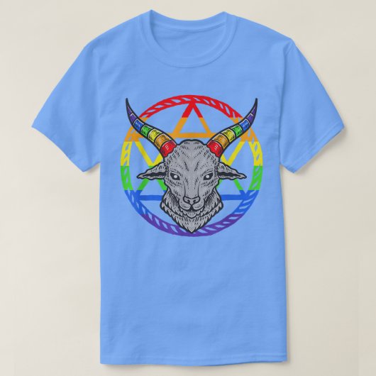 LGBT Pentagram Goat Goth LGBT T-Shirt Tシャツ (デザイン正面)