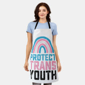 LGBT Pride トランスジェンダー+若者+子供を守る エプロン (着用した状態)