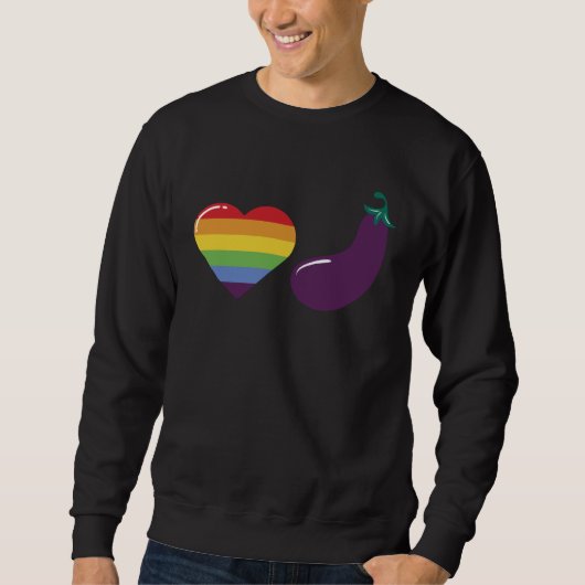 LGBT Pride Eggplant Joke For Lesbian Gay Support スウェットシャツ (正面)
