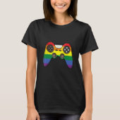 LGBT Pride Gaymer Retro Video Game Controller Rain Tシャツ (正面)