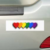 LGBT pride hearts Bumper Sticker バンパーステッカー (車上)